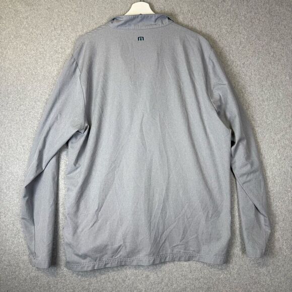 Travis Mathew Mens Size XL Quarter Zip Pullover Golf Jacket Gray Black Stripes - Picture 7 of 8